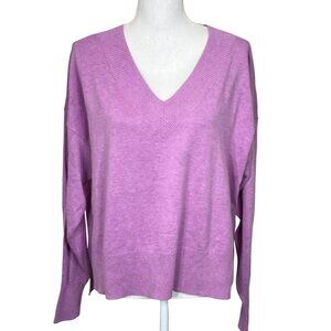 CABI Shrunken V-Neck Sweater Lilac Purple Sz M #5588 EUC